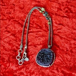 Lucky brand amethyst geode necklace